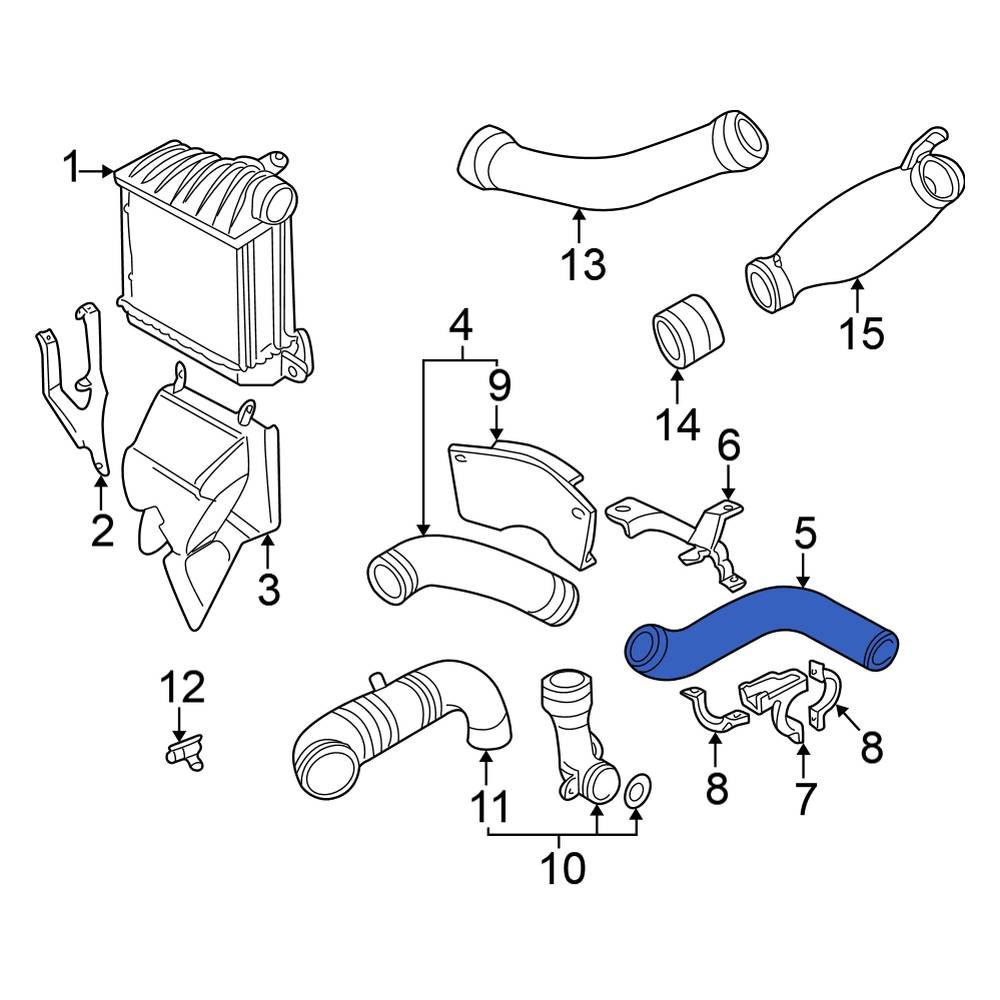 Volkswagen OE 06A145790C Front Intercooler Pipe