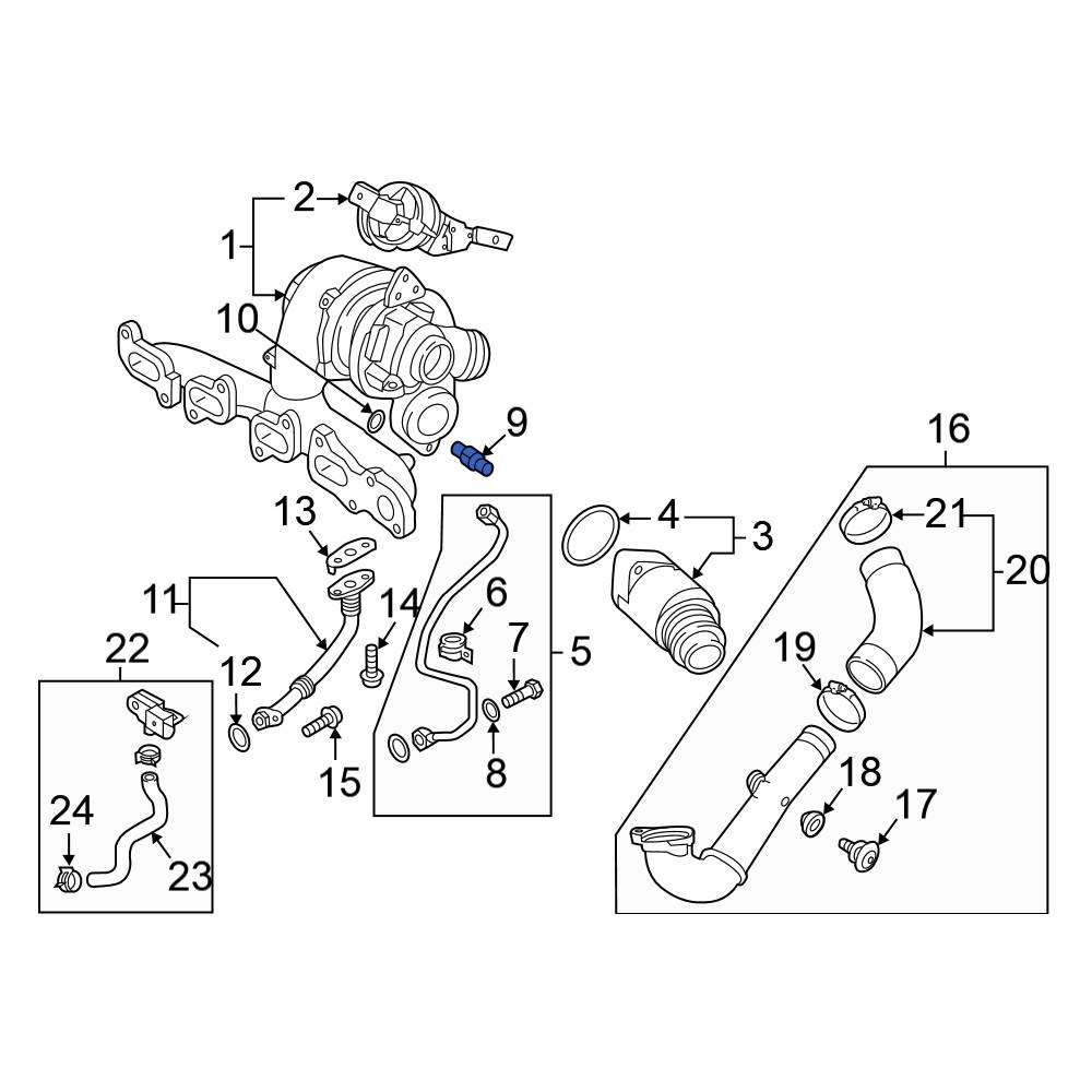 Volkswagen OE 059145911A Turbocharger Oil Line Adapter