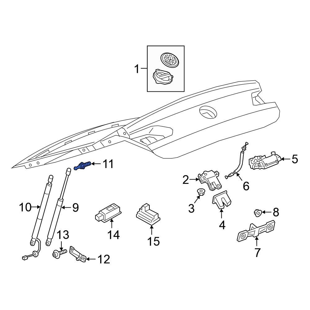 Volkswagen OE WHT006581A Rear Liftgate Support Strut Holder