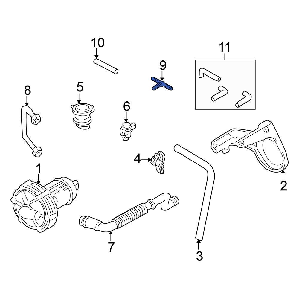 Volkswagen OE 2D0129737A Vacuum Line Adapter