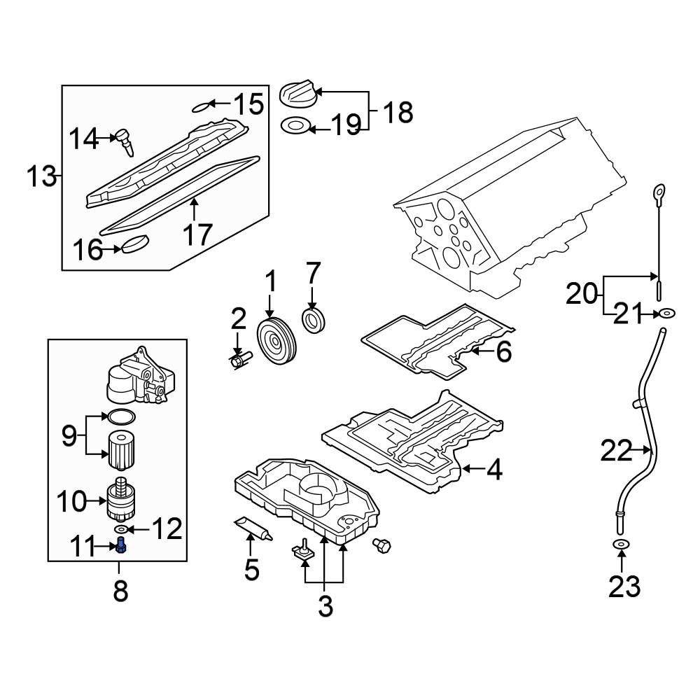 Volkswagen OE WHT000897A Engine Oil Filter Housing Cover Drain Plug