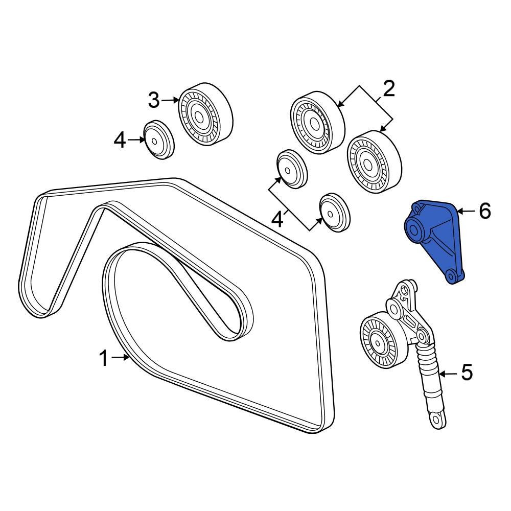 Volkswagen OE 059145174A Belt Tensioner Pulley Bracket