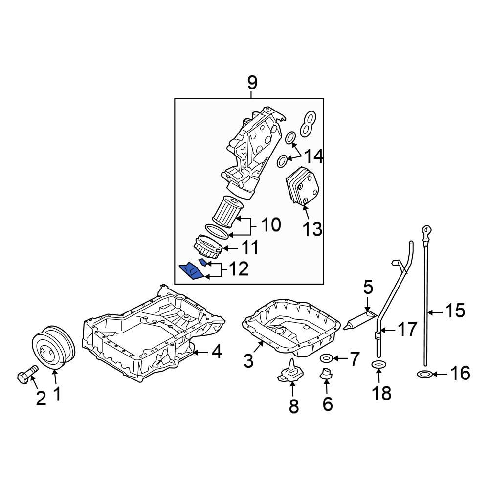 Volkswagen OE WHT000897A Engine Oil Filter Housing Cover Drain Plug