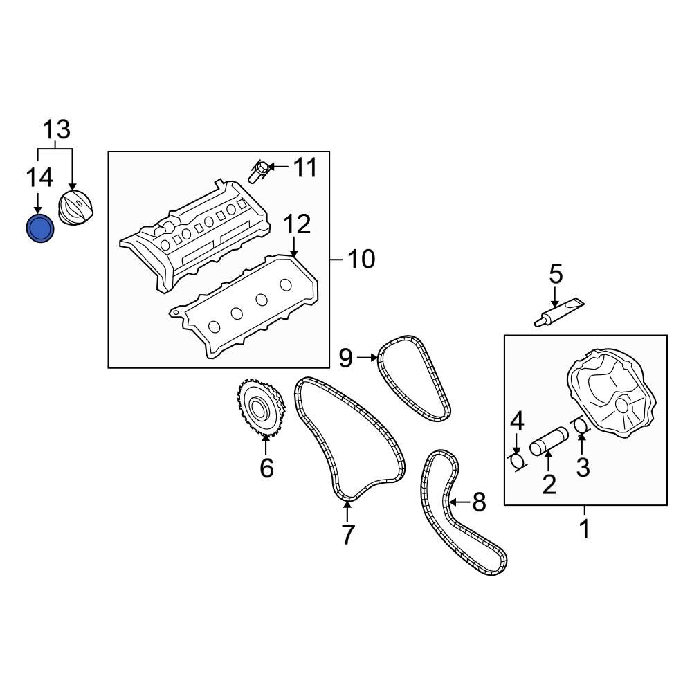 Volkswagen OE 06A103483D - Engine Oil Filler Cap Gasket