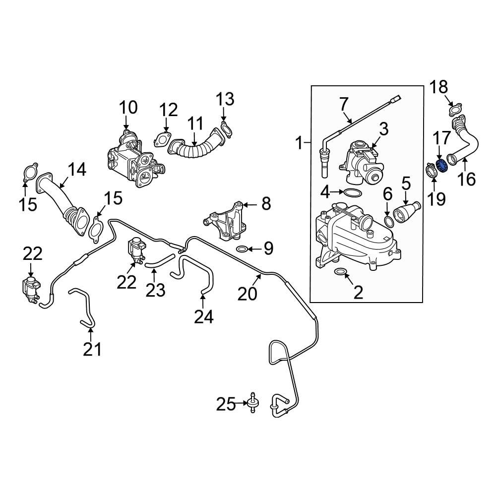 Volkswagen OE 059131547K Exhaust Gas Recirculation (EGR) Tube Seal