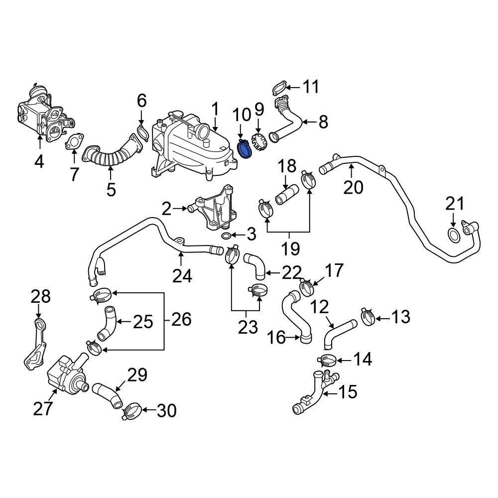 Volkswagen OE 070131548C Exhaust Gas Recirculation (EGR) Tube Clamp