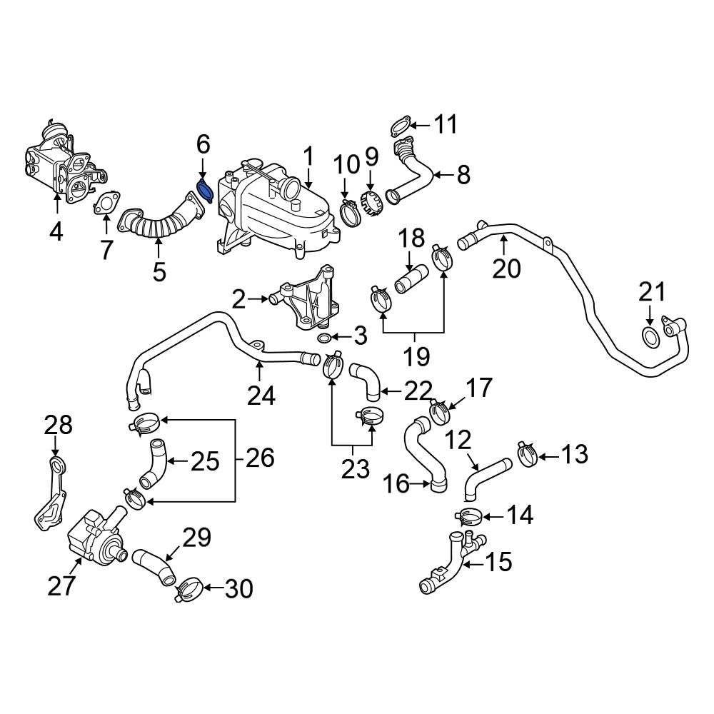 Volkswagen OE 059131358B Exhaust Gas Recirculation (EGR) Tube Gasket
