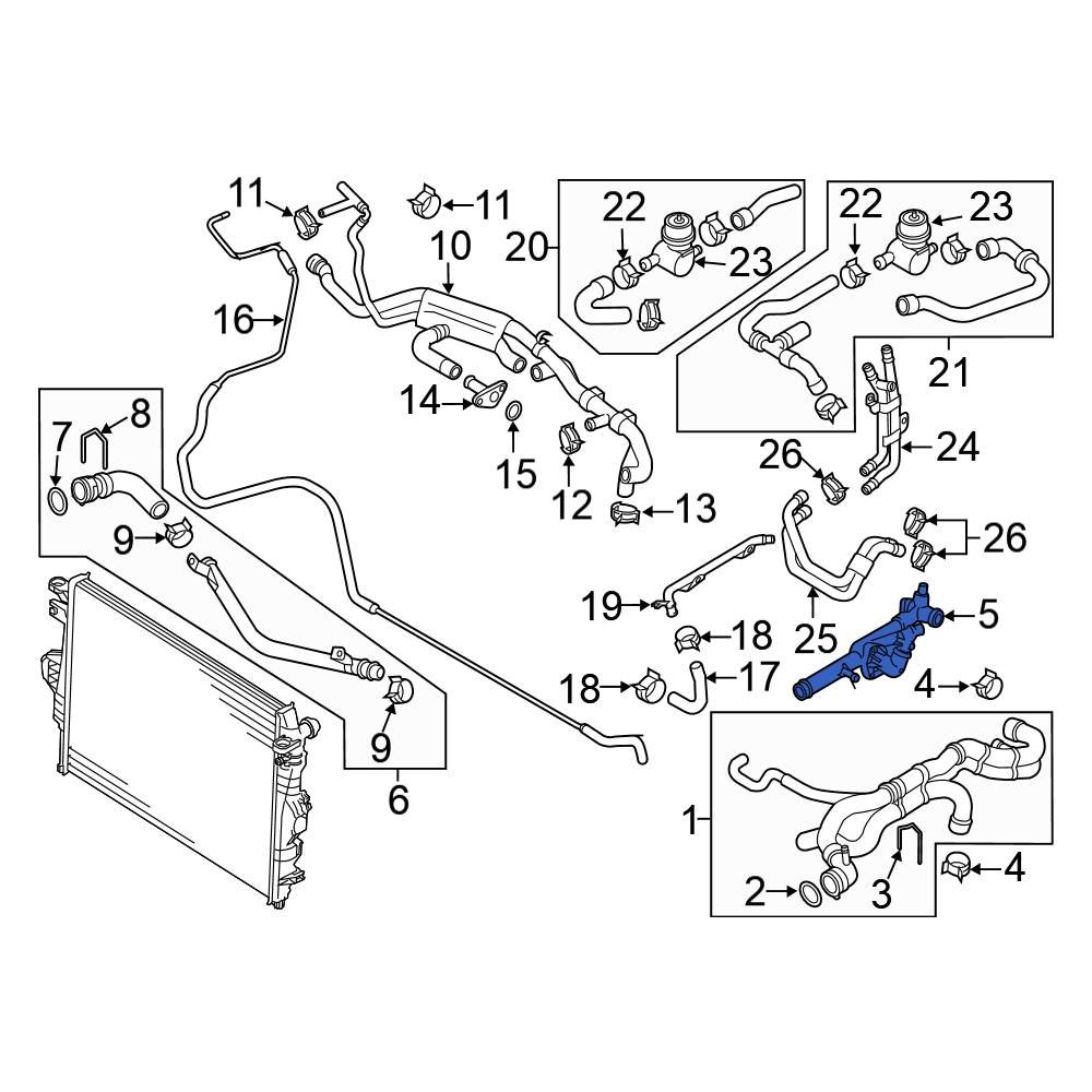 Volkswagen OE 03H121121D - Upper Engine Coolant Thermostat Housing