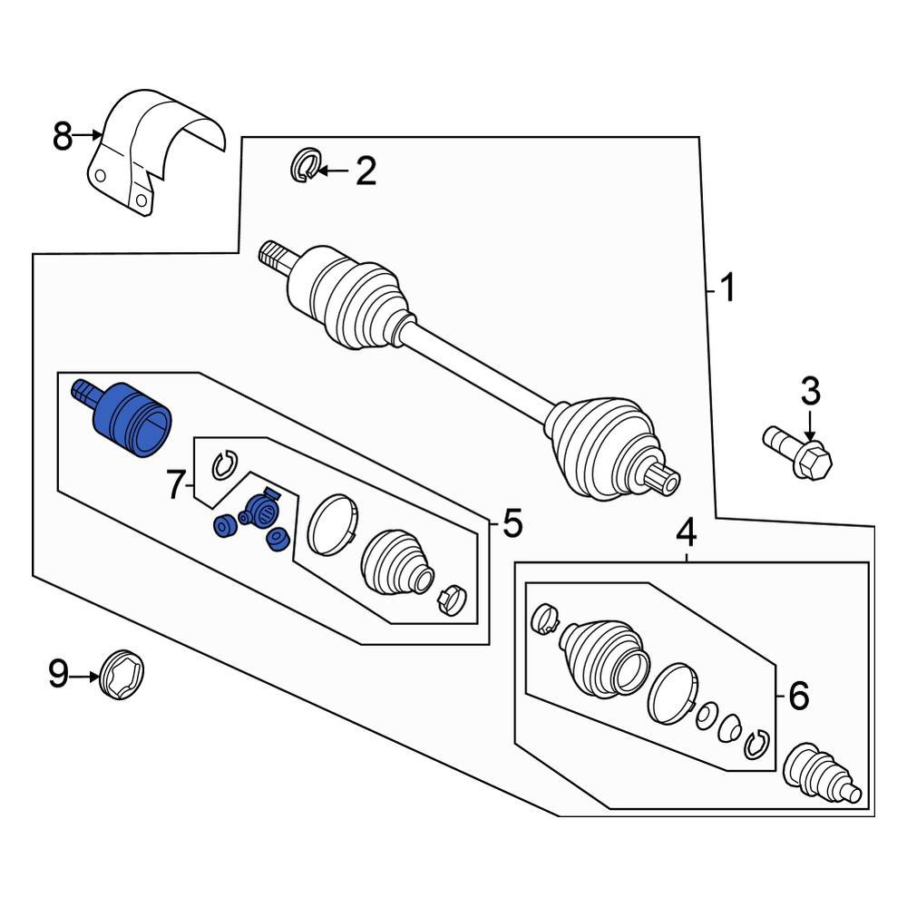 Volkswagen OE 1KM498103E Front Inner CV Joint