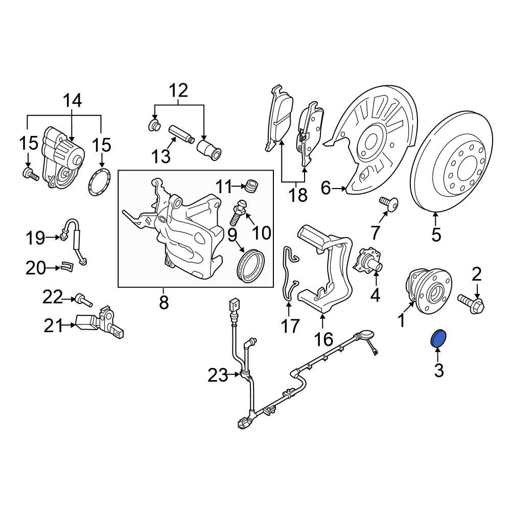 Volkswagen OE 1J0501249C - Rear Wheel Bearing Dust Cap