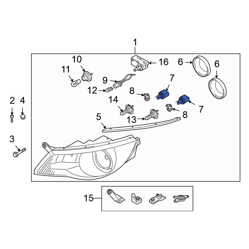 Volkswagen OE 5M0941109A Front Headlight Socket