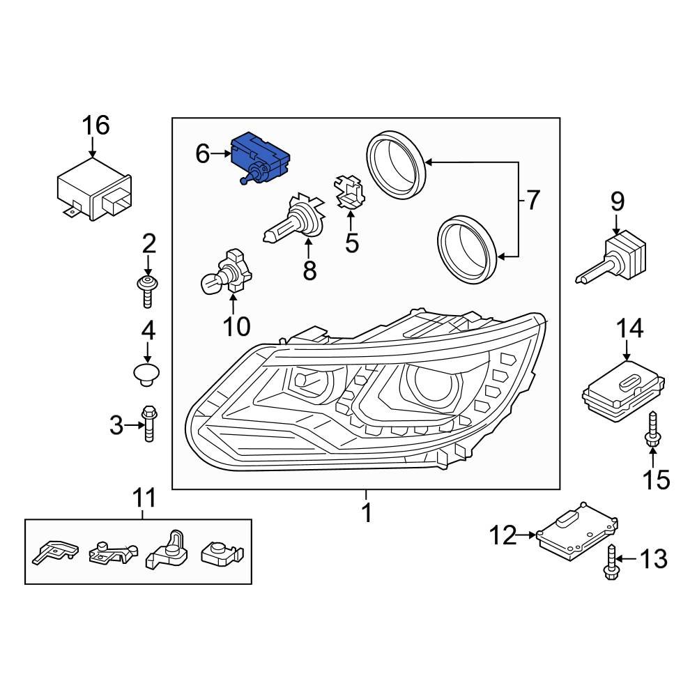 Volkswagen OE 5C5941295 Front Headlight Motor