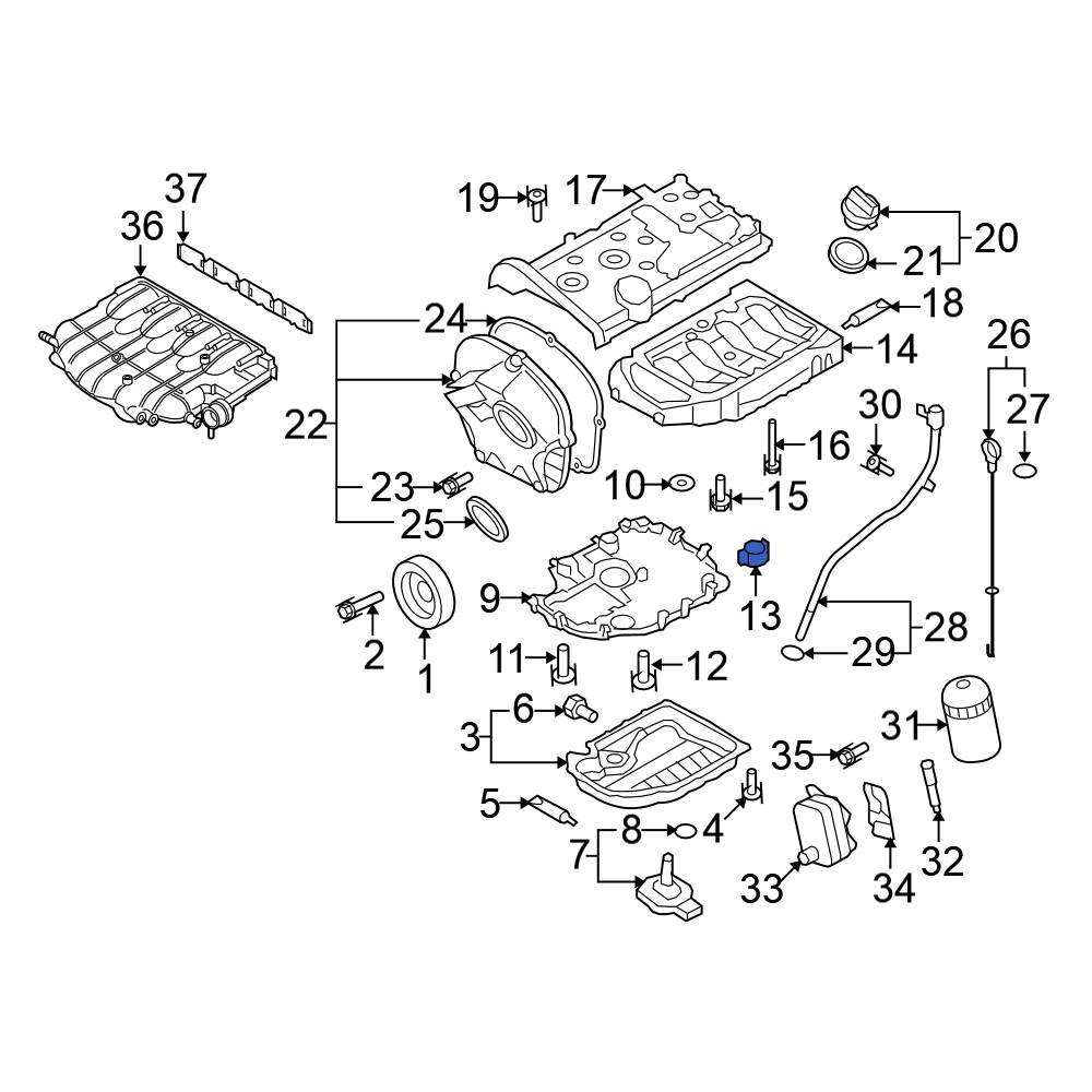 Volkswagen OE 06H103156 Engine Oil Pump Relief Valve