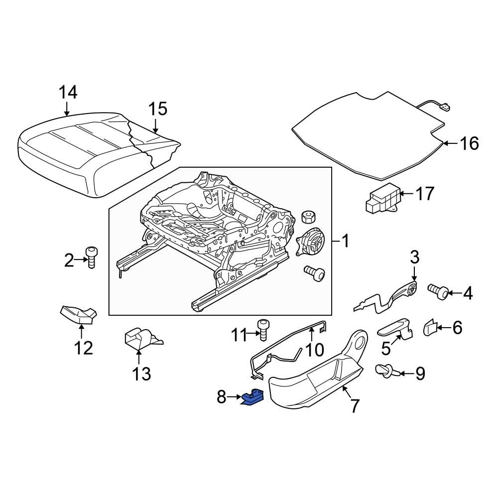 Volkswagen OE 1T0881621A Front Seat Trim Panel Clip Volkswagen OE 1T0881621A Front Seat Trim Panel Clip