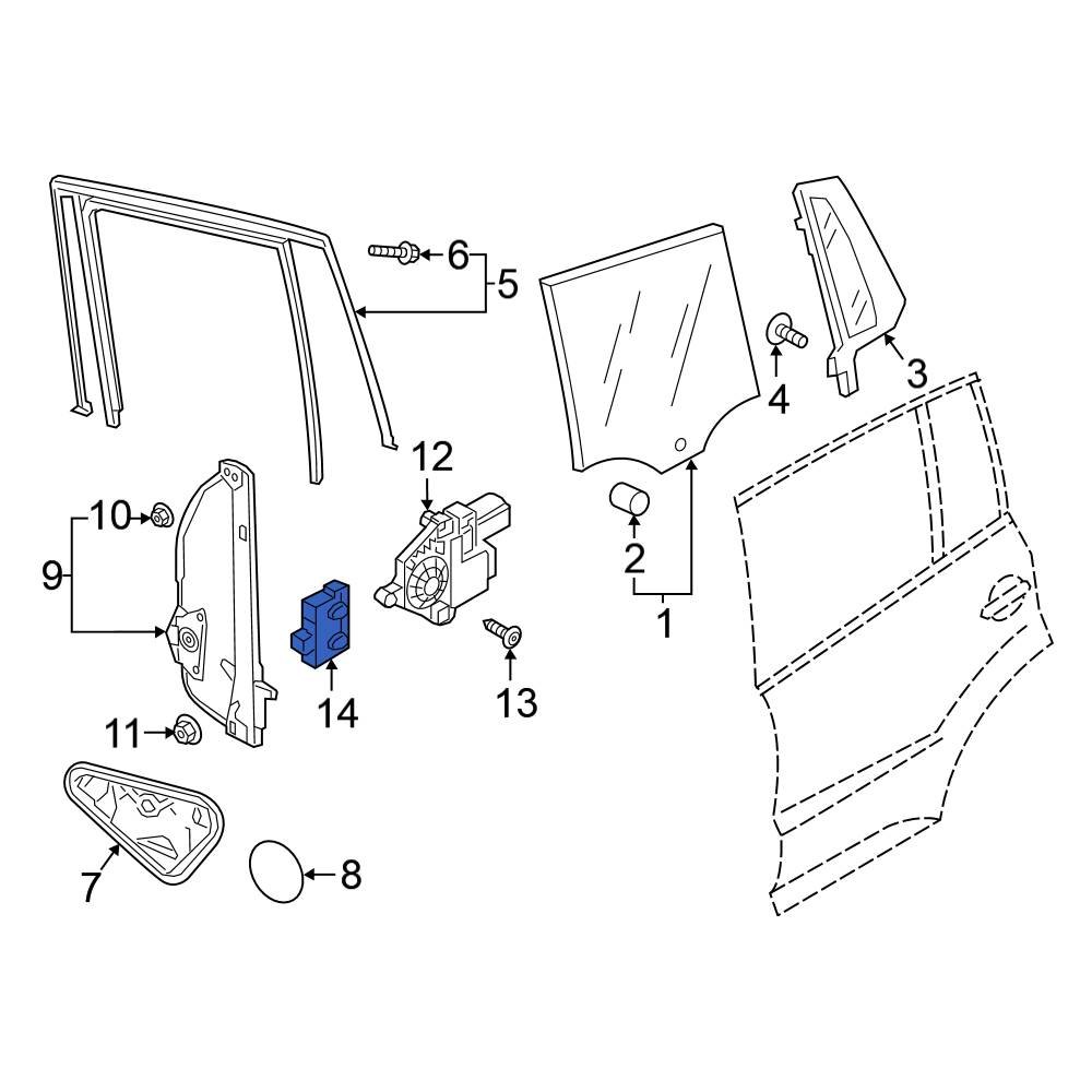 Volkswagen OE 5Q4959593P Front Left Door Control Module