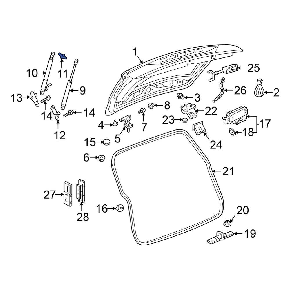 Volkswagen OE WHT006581A Rear Liftgate Support Strut Holder