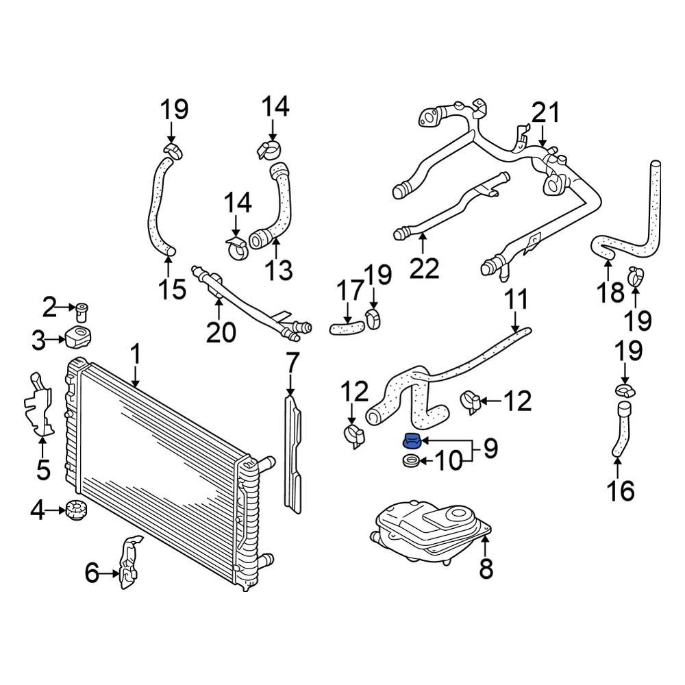 Volkswagen OE 3B0121321 Engine Coolant Reservoir Cap