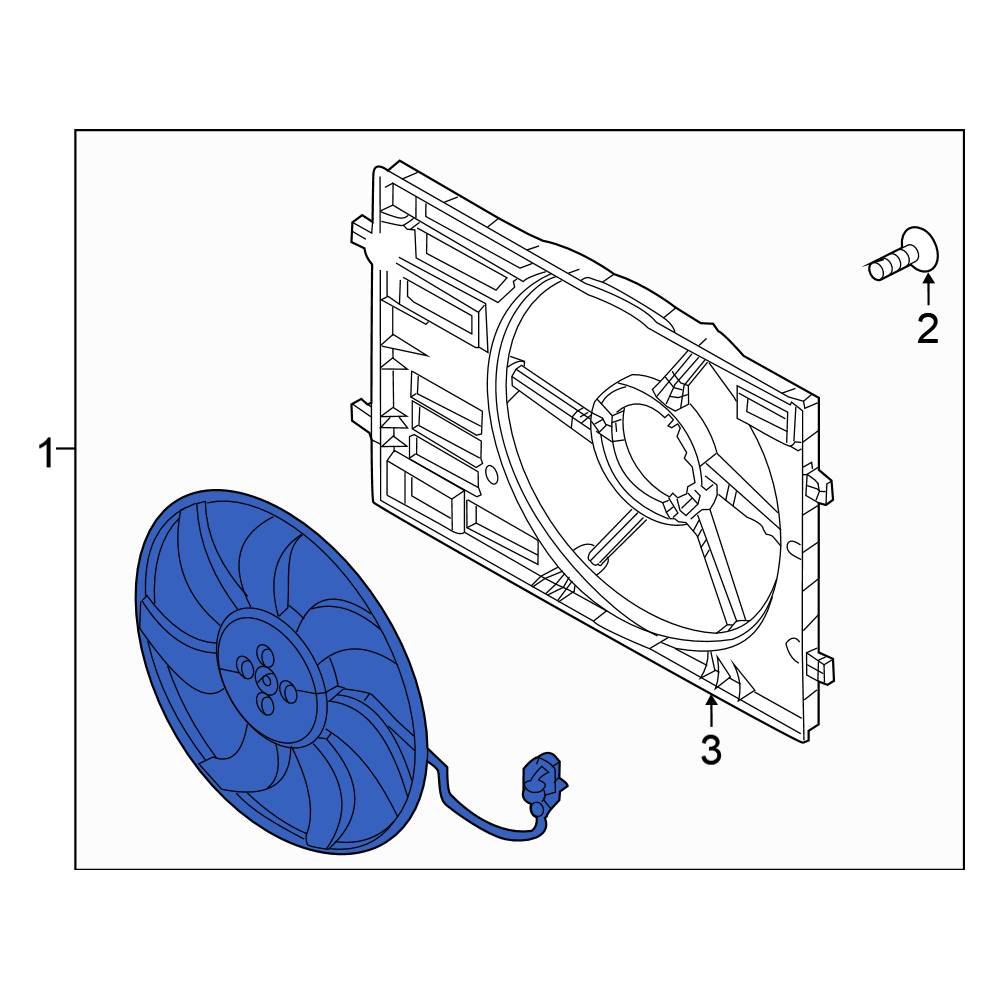 Volkswagen OE 5QM121203M Front Engine Cooling Fan Shroud