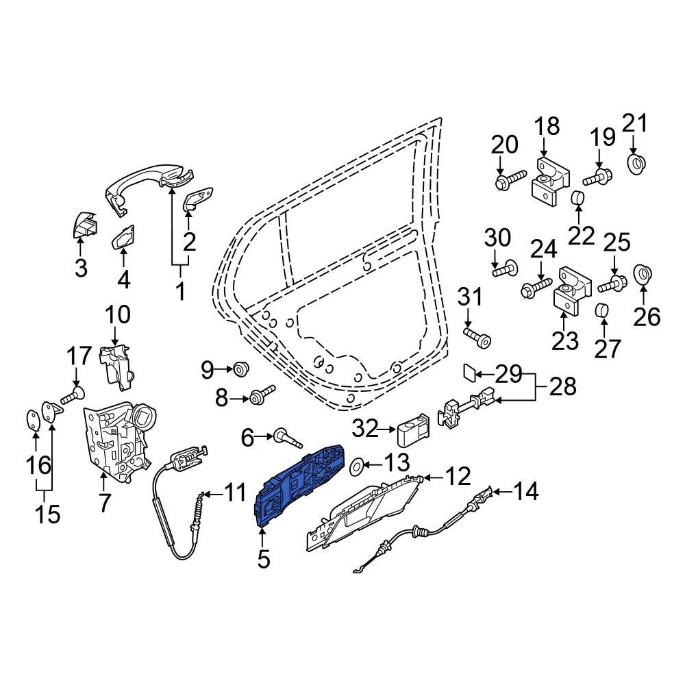 Volkswagen OE 5N0839885H - Rear Exterior Door Handle Base