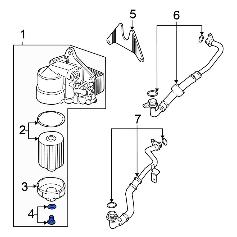 Volkswagen OE WHT000897A Engine Oil Filter Housing Cover Drain Plug