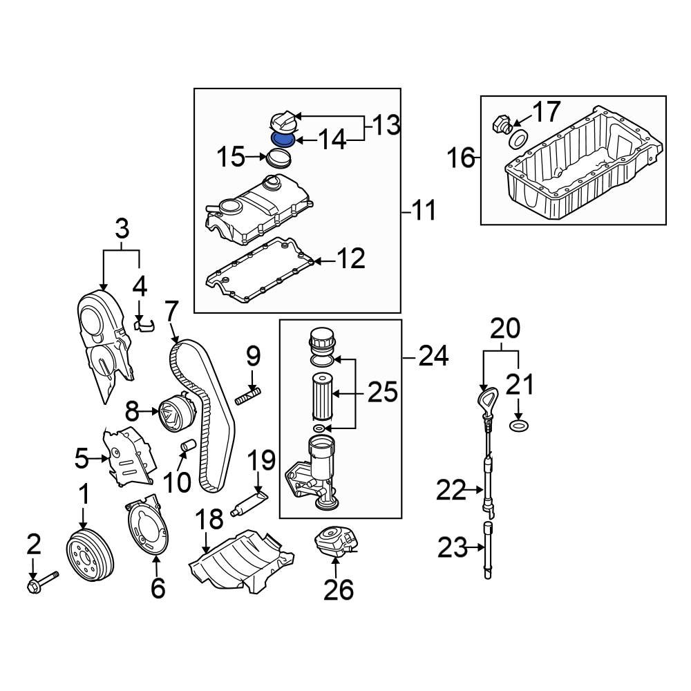 Volkswagen OE 06A103483D - Engine Oil Filler Cap Gasket