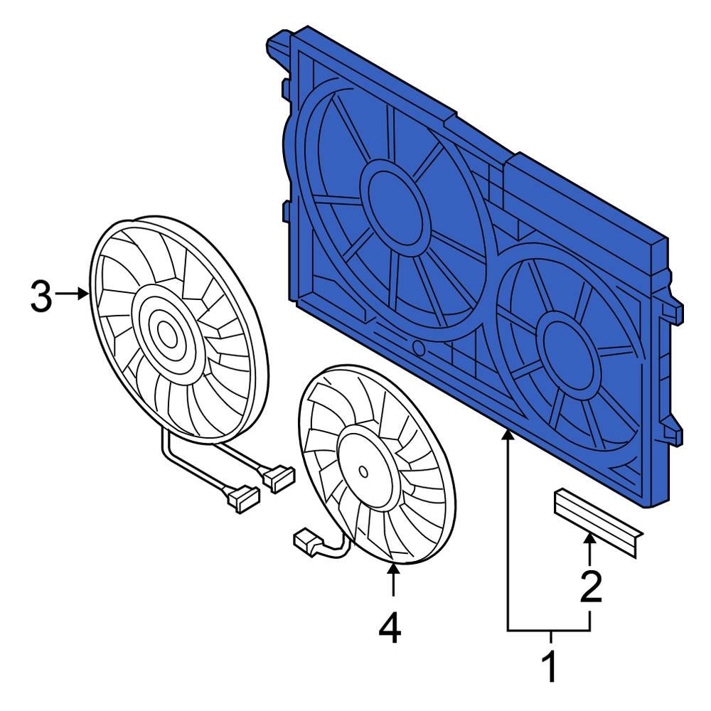 Volkswagen OE 1K0121205AJ Engine Cooling Fan Shroud