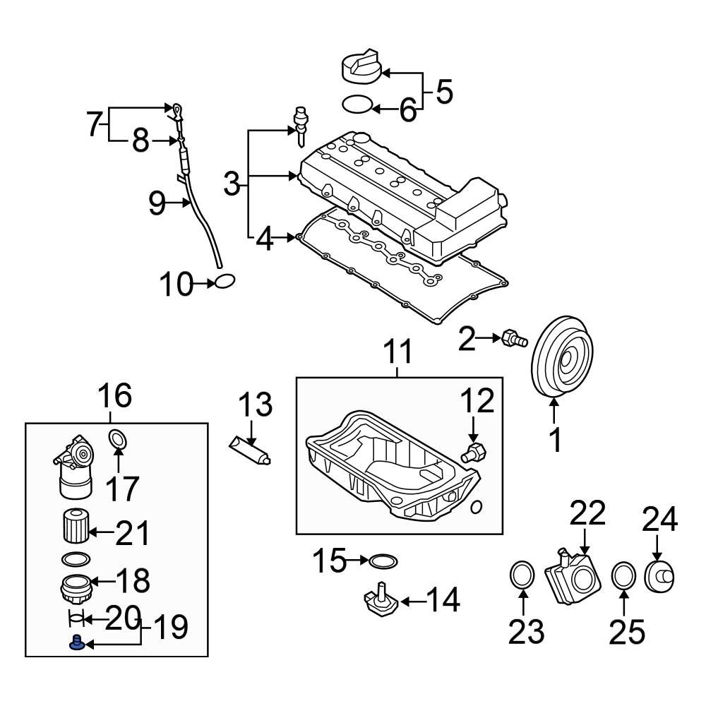 Volkswagen OE WHT000897A Engine Oil Filter Housing Cover Drain Plug