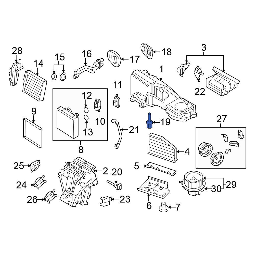 Volkswagen OE 1K0907543G Cabin Air Temperature Sensor