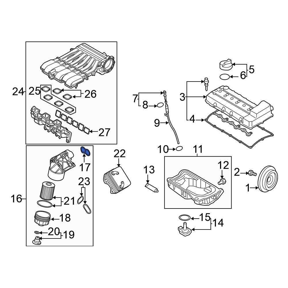 Volkswagen OE 03H115441 Engine Oil Filter Housing Gasket