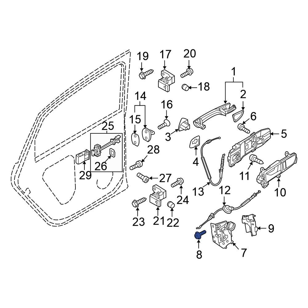 Volkswagen OE WHT003688 Rear Door Latch Bolt