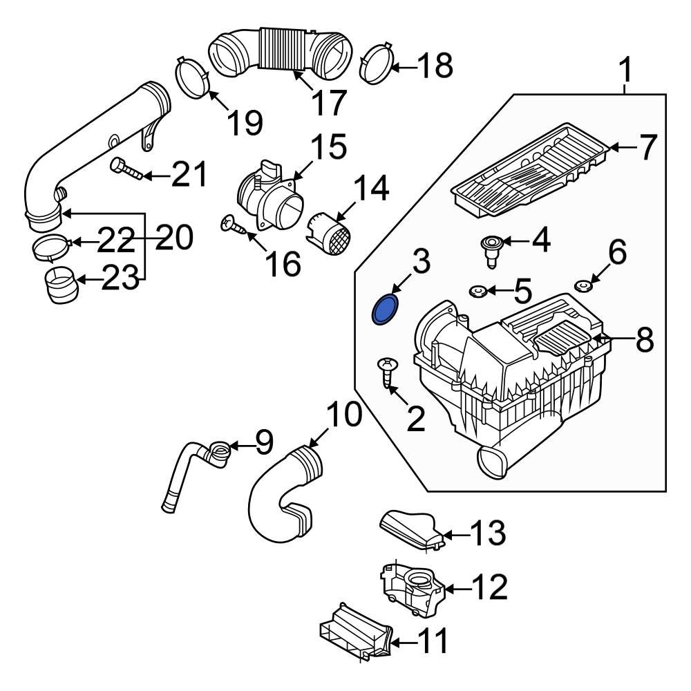 Volkswagen OE WHT006727 - Mass Air Flow Sensor Seal