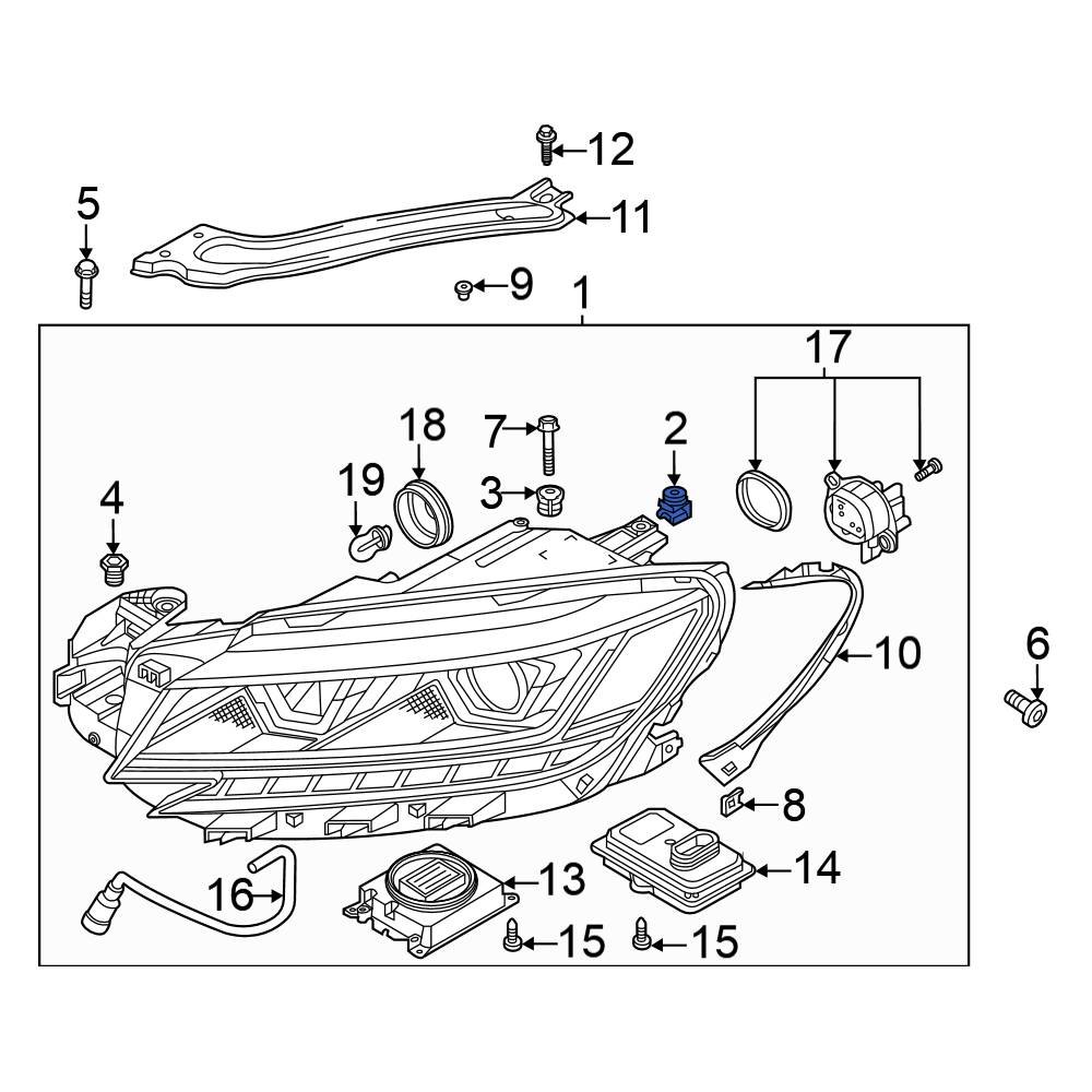 Volkswagen OE 1T0941111 Upper Headlight Bushing