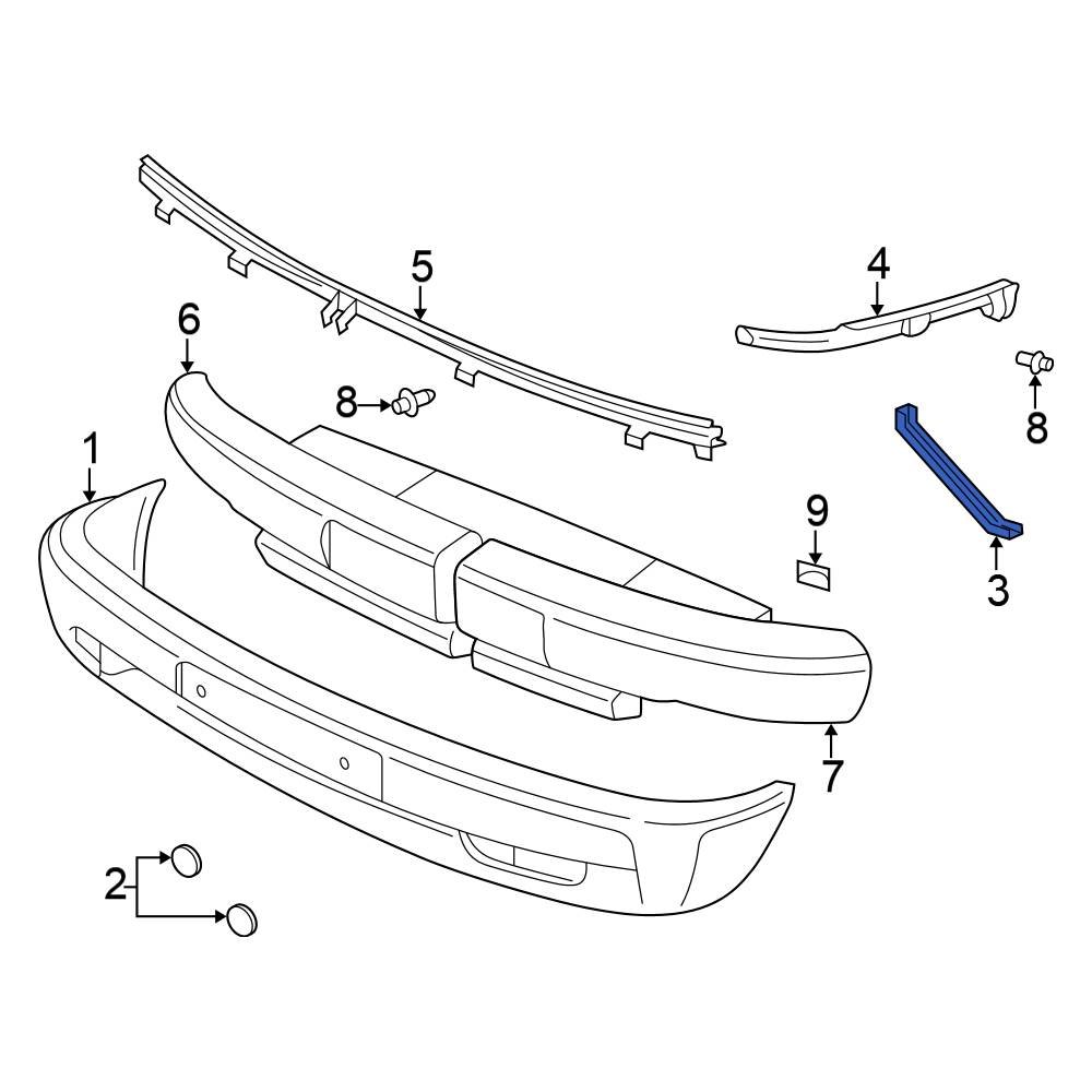 Volkswagen OE 7D0807045 Front Left Bumper Cover Bracket