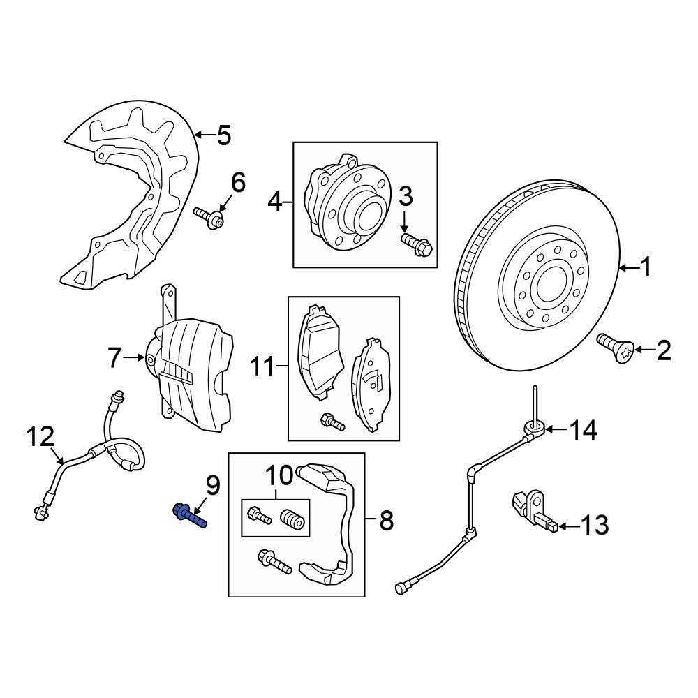 Volkswagen OE WHT010085 - Disc Brake Caliper Anchor Plate Bolt
