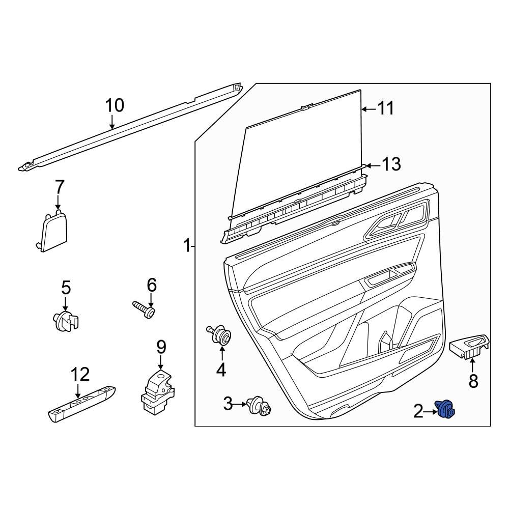 Volkswagen OE 510868246 Upper Door Interior Trim Panel Retainer
