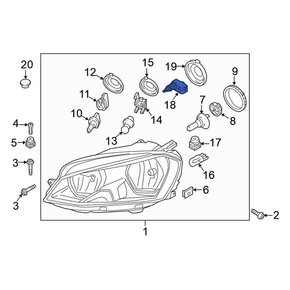 Volkswagen OE 1K6941295 Front Headlight Motor
