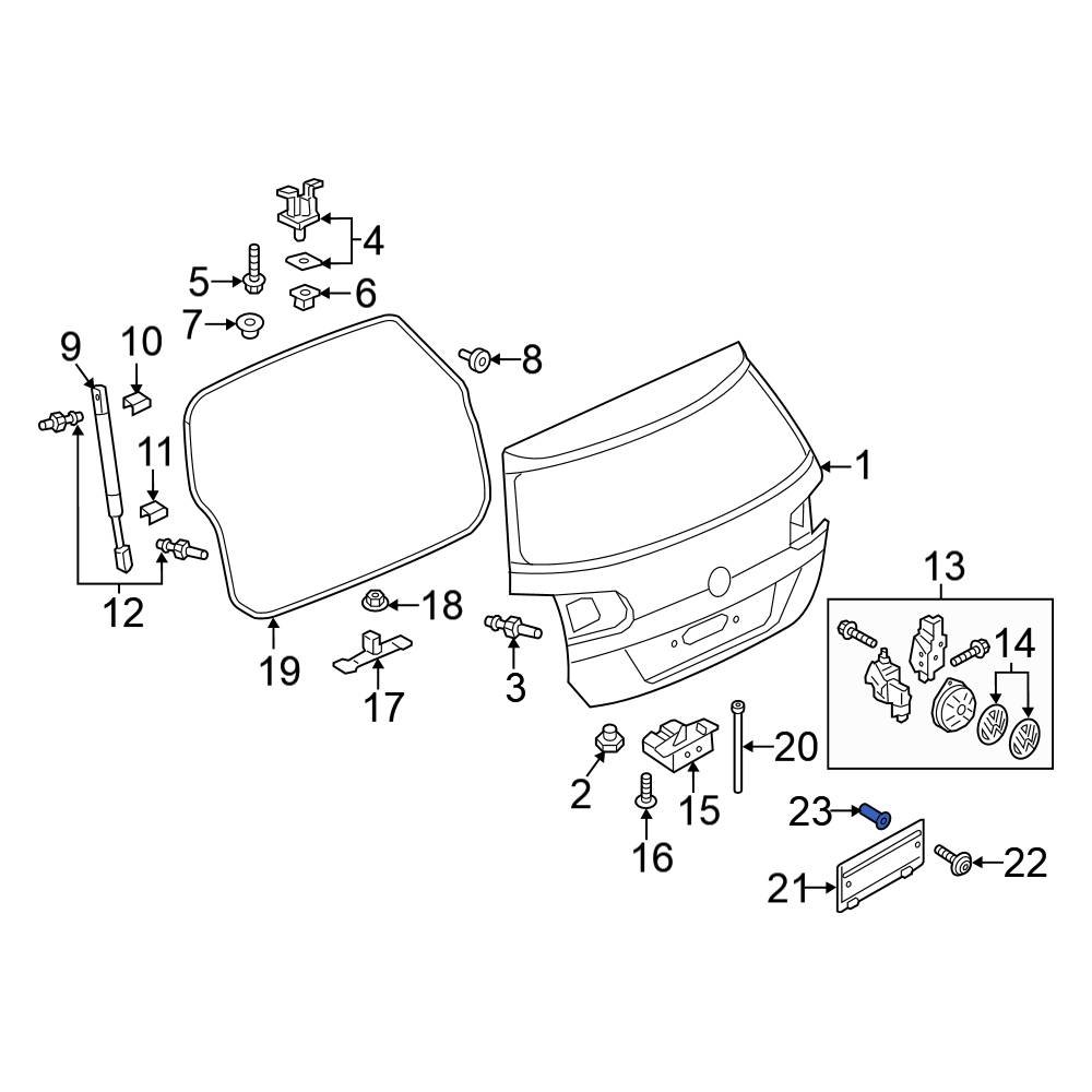 Volkswagen OE WHT007341 - Rear License Plate Bracket Nut