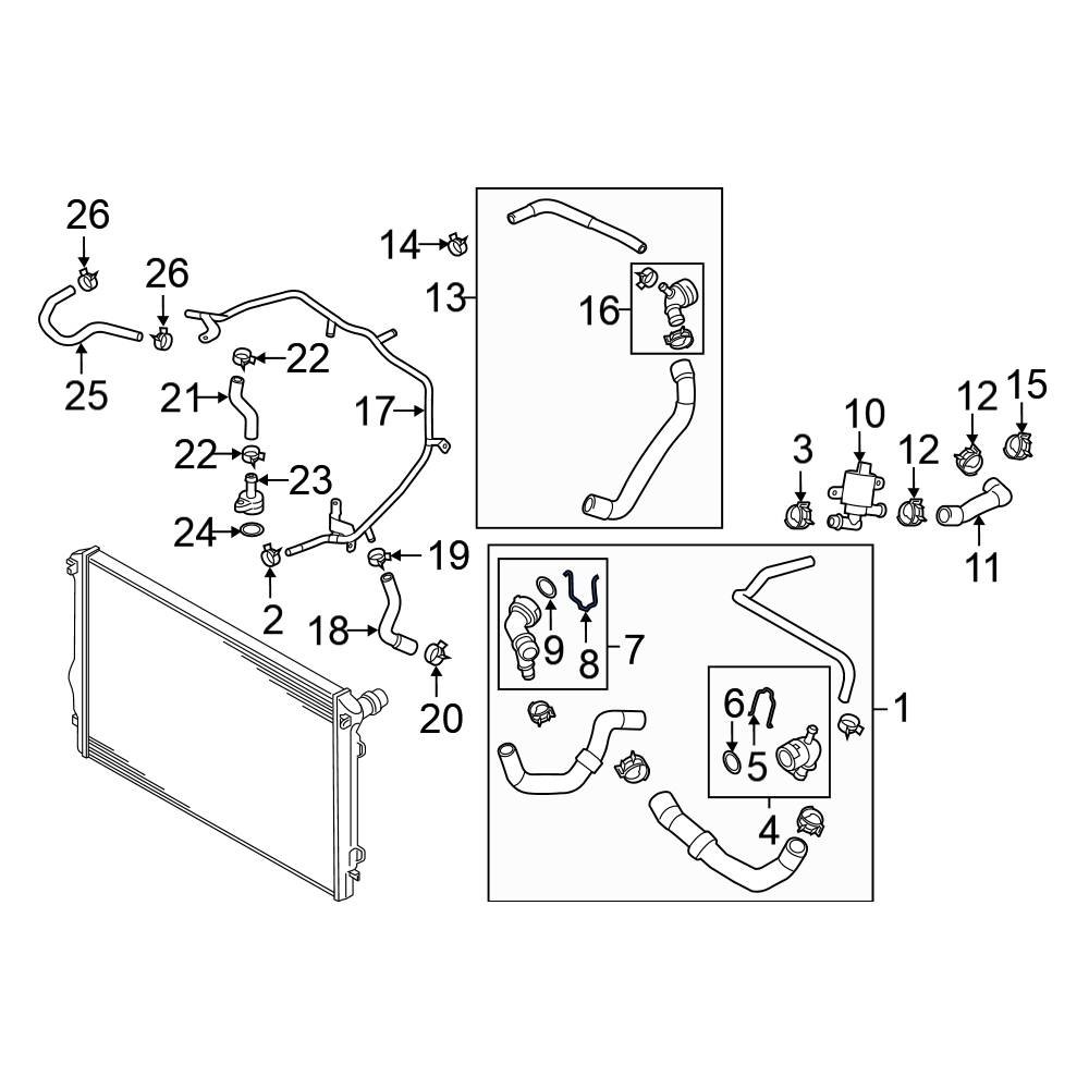 Volkswagen OE 1J0121142 Lower Radiator Coolant Hose CClip