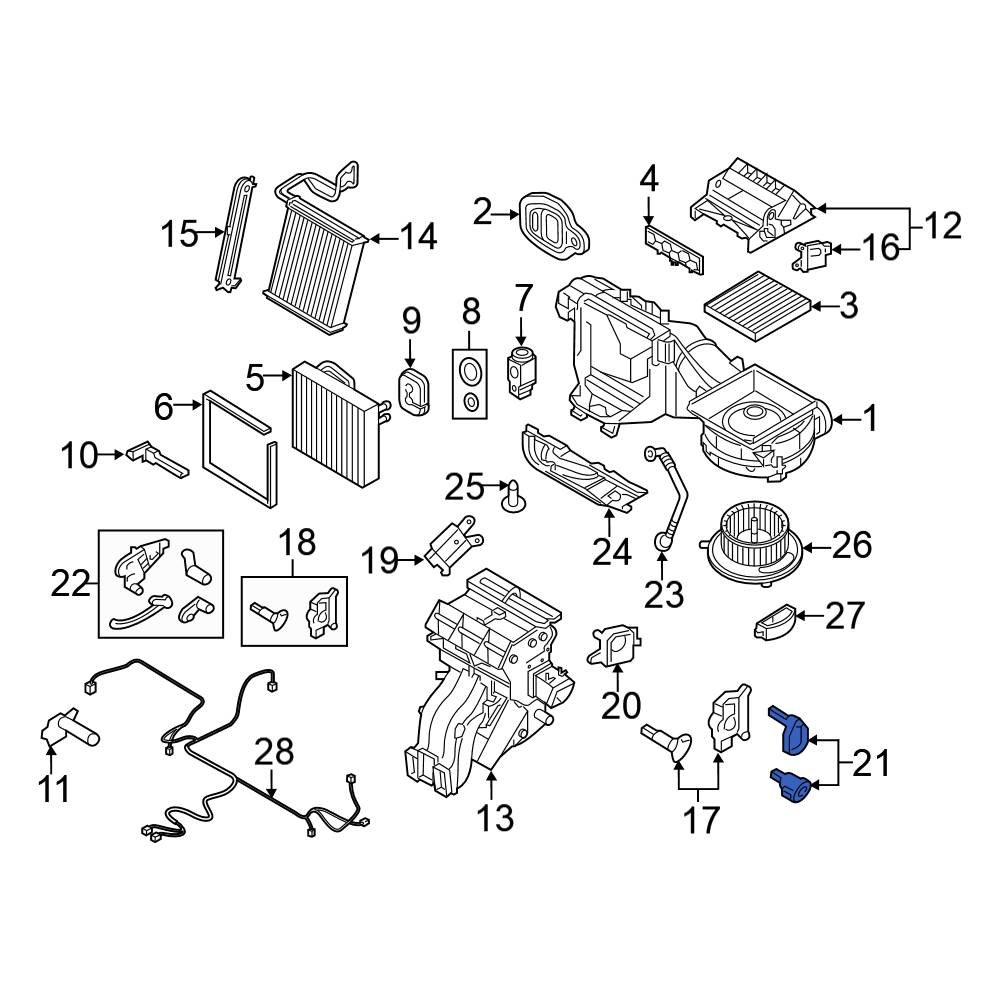 Volkswagen OE 5Q0898001A HVAC Heater Mode Door Lever
