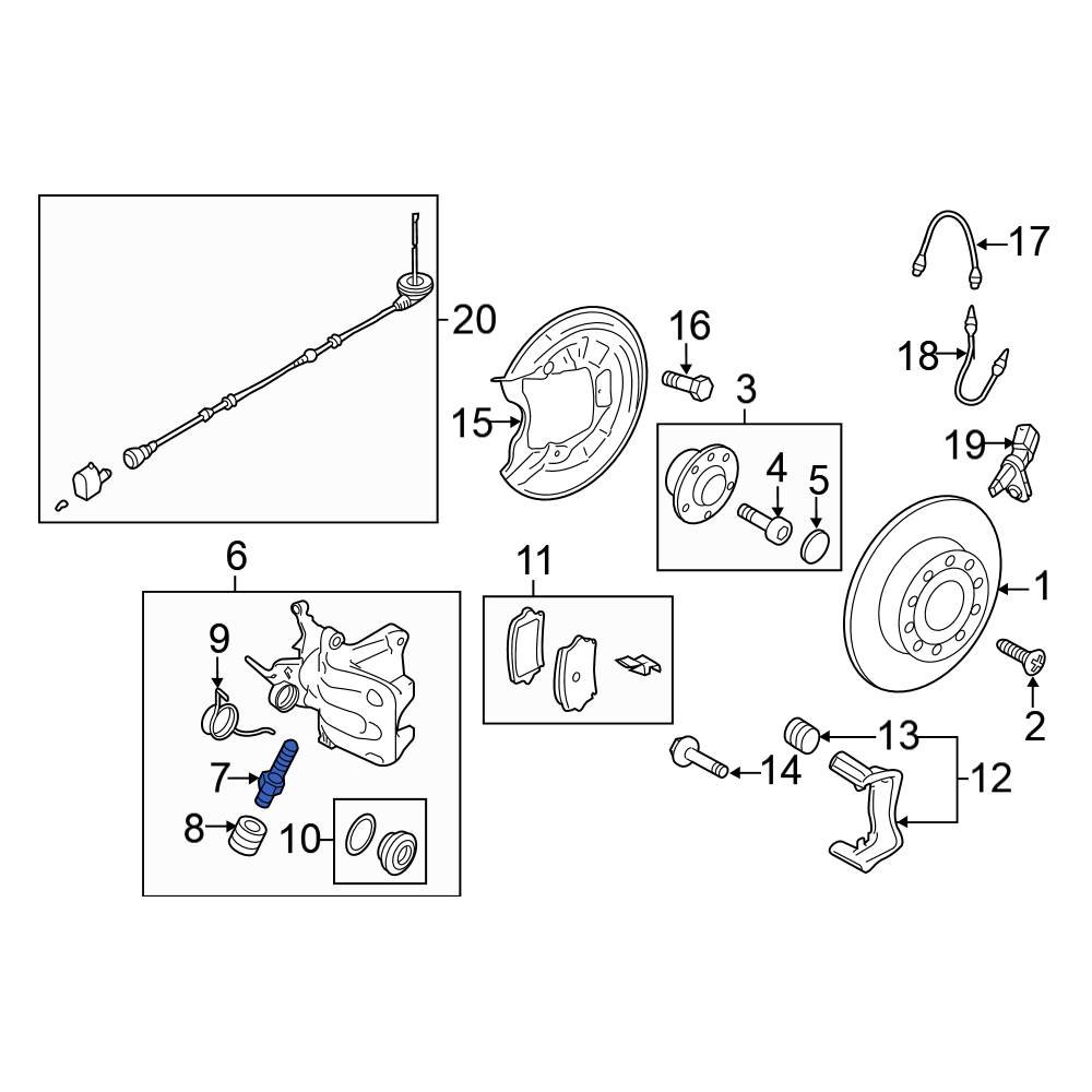 Volkswagen OE 1K0615273C Front Brake Bleeder Screw