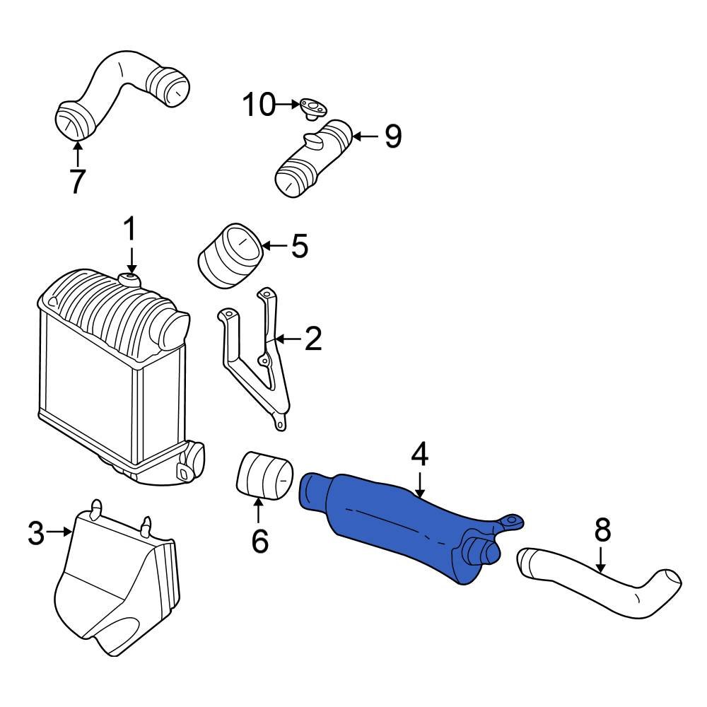 Volkswagen OE 1J0145828H Intercooler Pipe