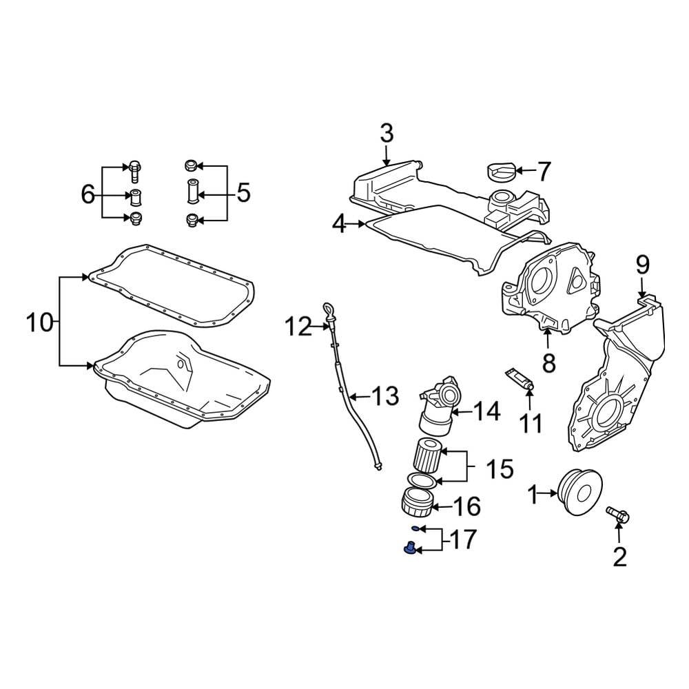Volkswagen OE WHT000897A Engine Oil Filter Housing Cover Drain Plug