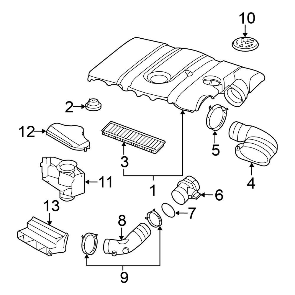 Volkswagen OE 357129625A Mass Air Flow Sensor Seal