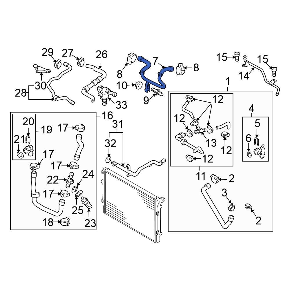 Volkswagen OE 03L121065H Engine Coolant Crossover Pipe