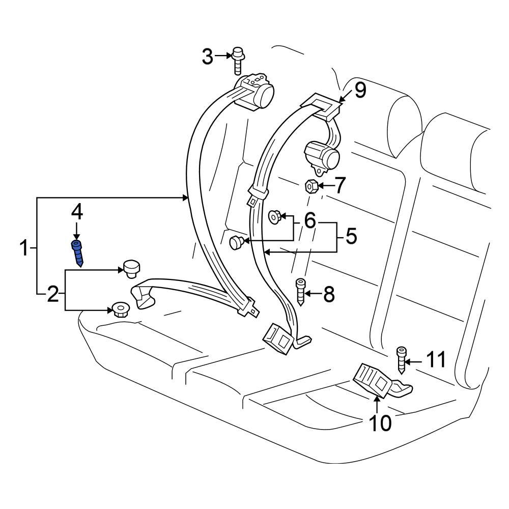 Volkswagen OE WHT003683 Rear Seat Belt Receptacle Bolt