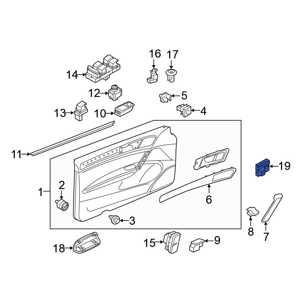 Volkswagen OE 5Q4959593F Front Left Door Control Module