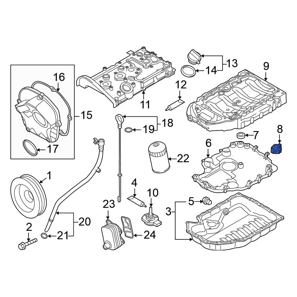 Volkswagen OE 06H103156 Engine Oil Pump Relief Valve