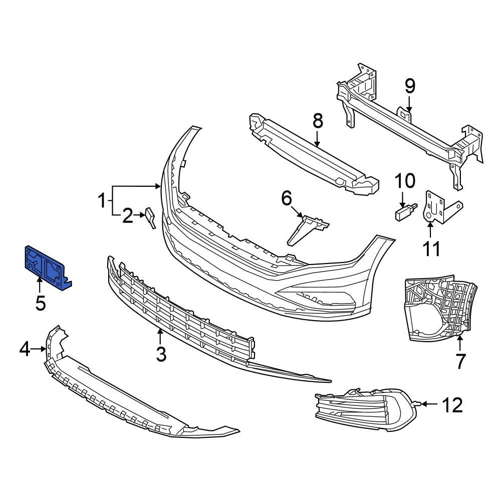 Volkswagen OE 17A807287F9B9 Front License Plate Bracket