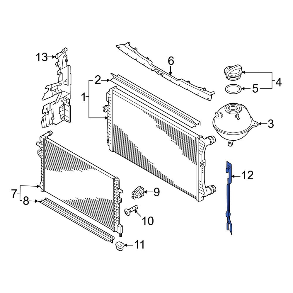 Volkswagen OE 17A121331 Left Radiator Air Seal