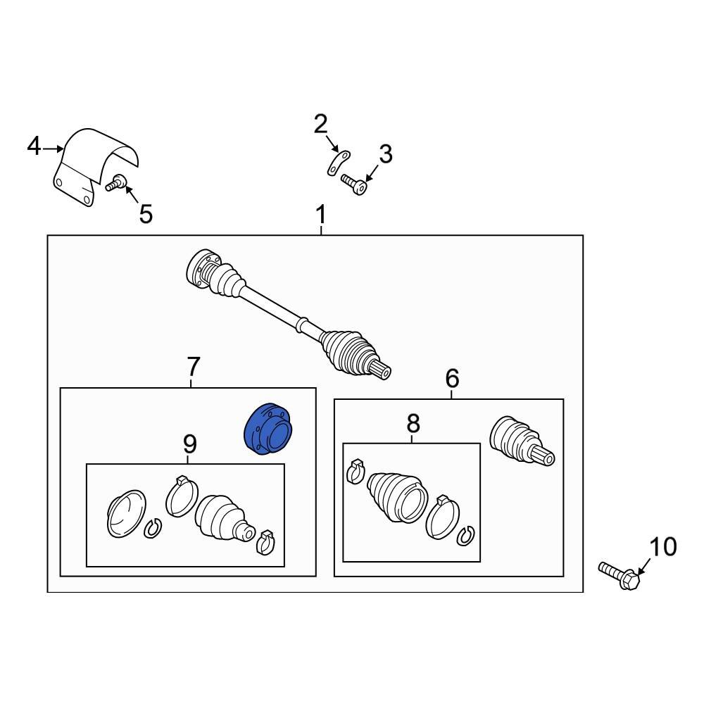 Volkswagen OE 5QM498103 Front Inner CV Joint Kit